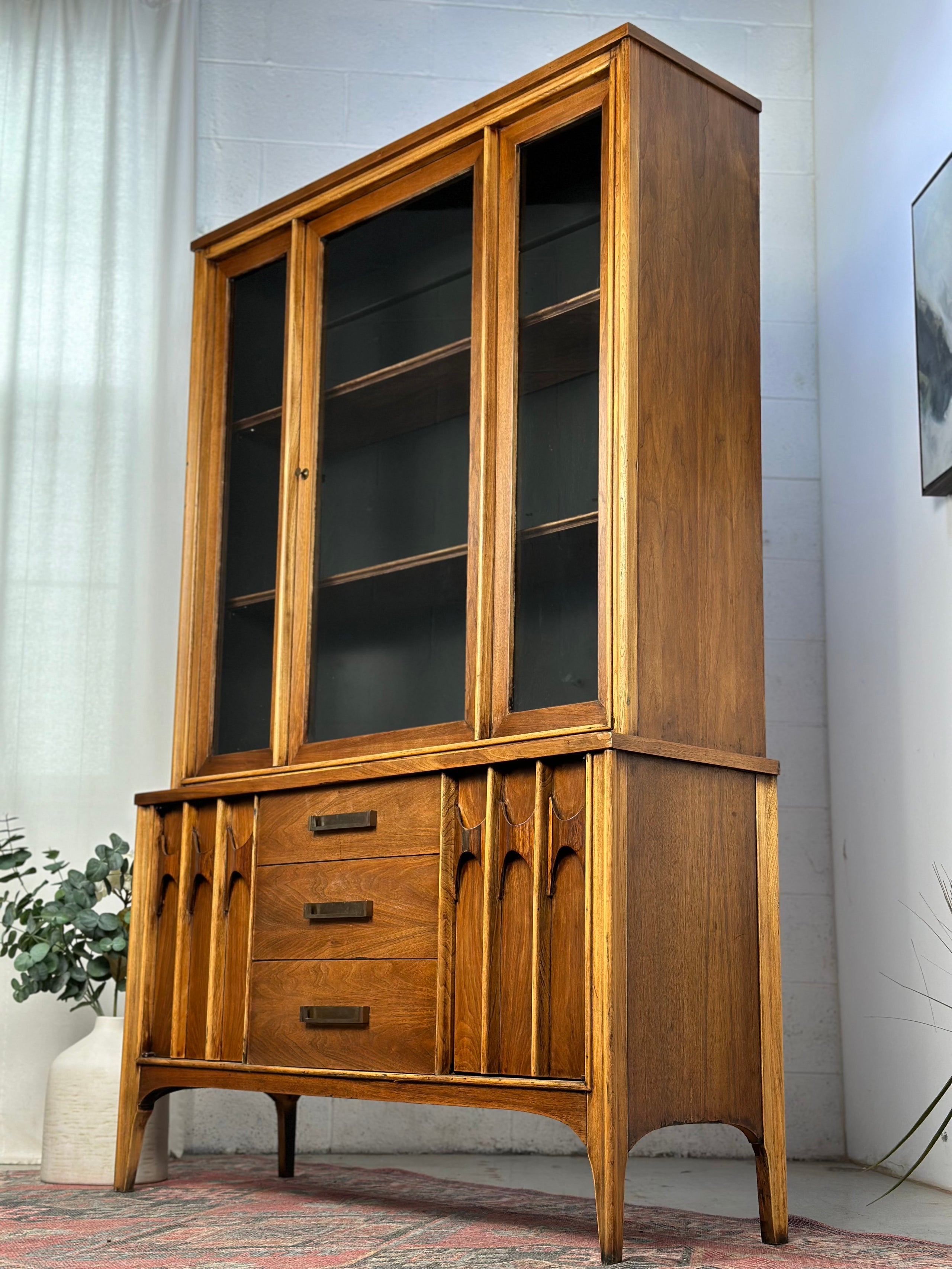 Mid-Century Modern Restored Kent Coffey Hutch | Display Cabinet | Liquor Cabinet | SimplyMidKC