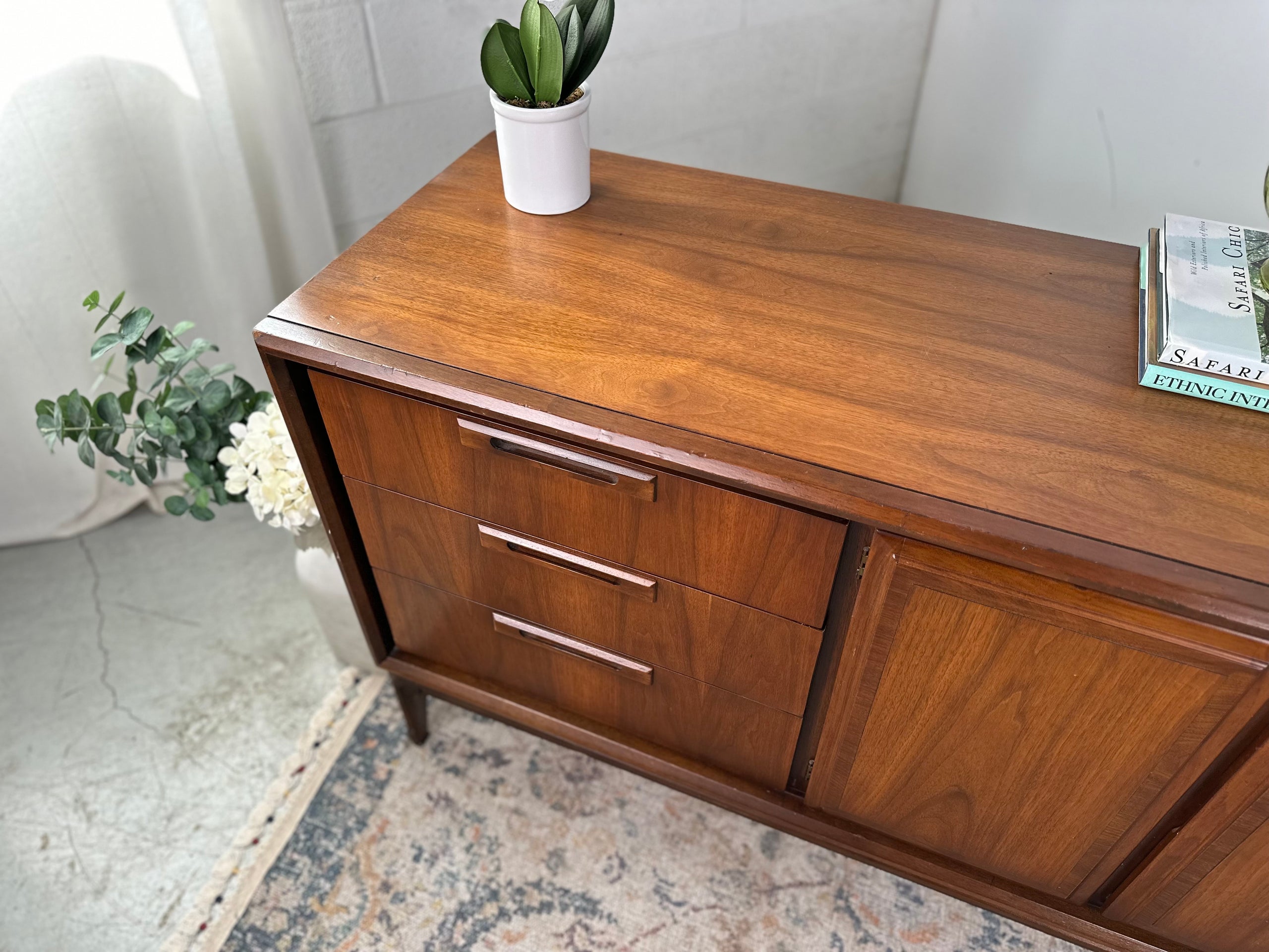 Mid century modern walnut discount